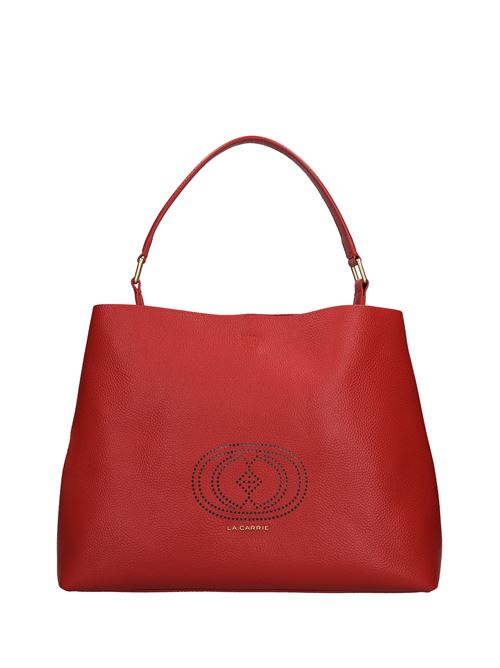 Borsa drilled logo hook in pelle LA CARRIE | 142P-DB-150-TBLROSSO